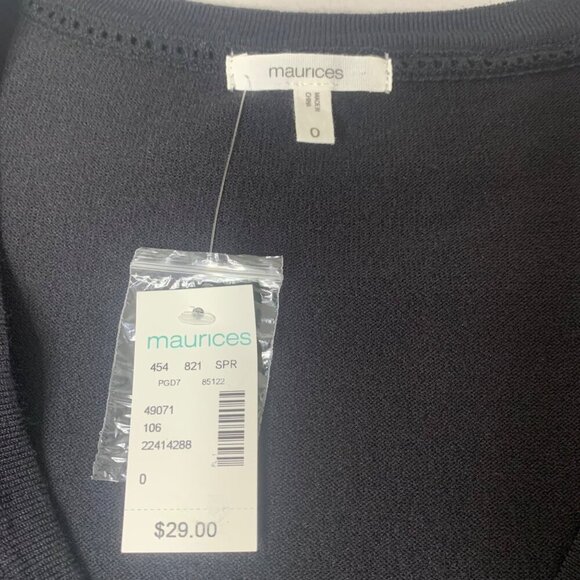 Maurices Women’s Size 0 Black Button Up Cardigan Sweater 3/4 Sleeve NWT - Picture 3 of 8